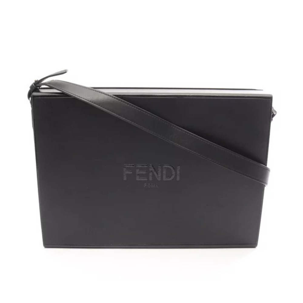 Fendi Messenger Bag Shoulder Leather Black